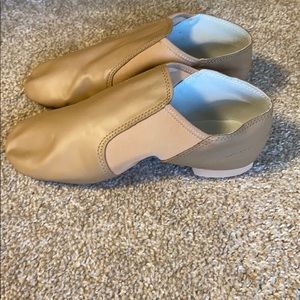 Dance class tan jazz shoes